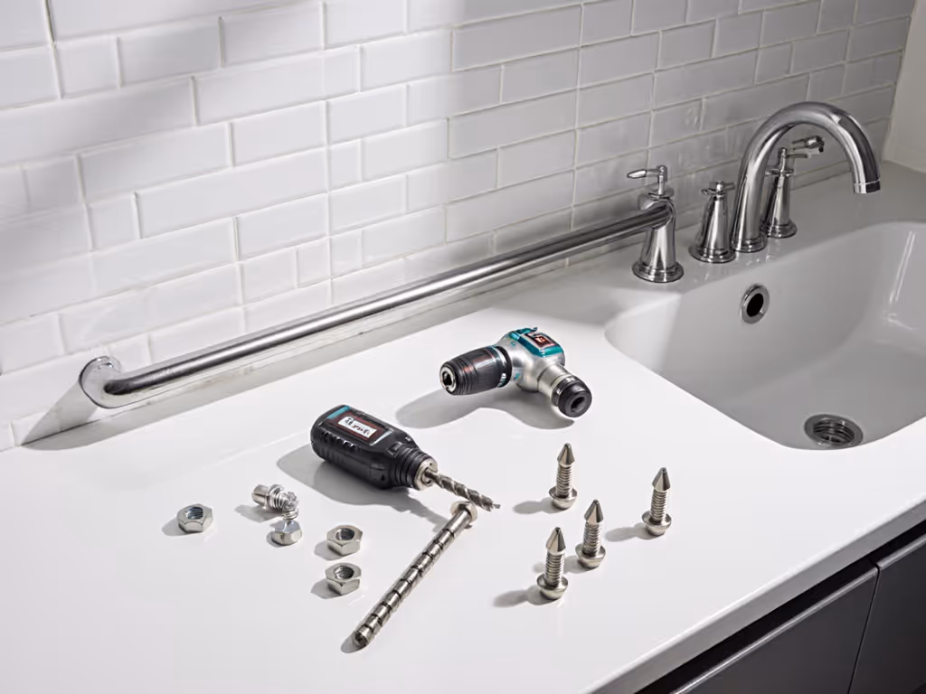 bathroom_grab_bar_installation_with_right-angle_drill